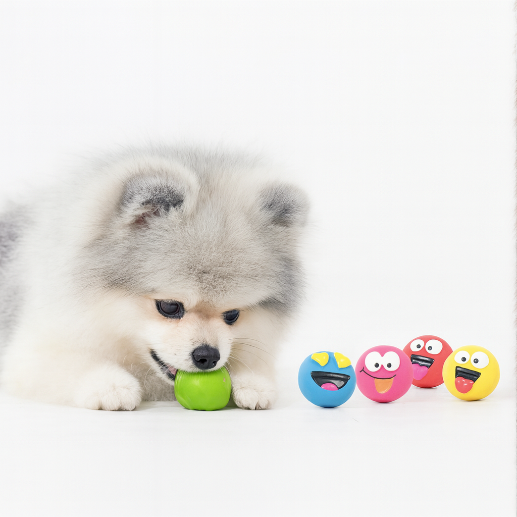 Vibrant Life 5-Pack Emoticon Latex Dog Toy Set - Squeaky Fun for Your Furry Friend