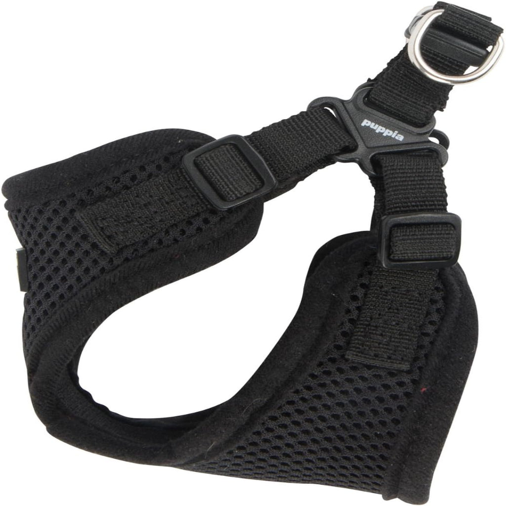 Puppia Soft Harness C - Black Adjustable Vest for Small Dogs and Cats