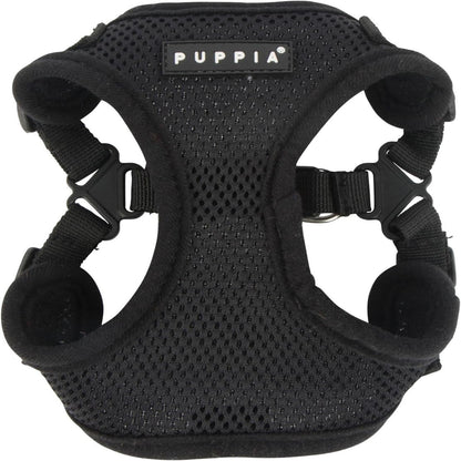 Puppia Soft Harness C - Black Adjustable Vest for Small Dogs and Cats