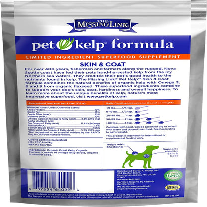 Pet Kelp Canine Skin & Coat Superfood Powder - 8oz Organic Supplement for Healthy Dogs