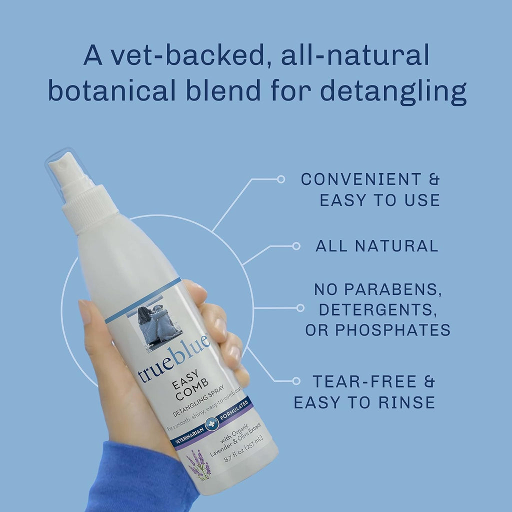 Transform Your Pet's Coat with Lavender & Olive Extract Easy Comb Dog Hair Detangling Spray – Natural, Moisturizing, and Toxin-Free Formula for Dogs, Puppies, and Cats – 8.7 Fl. Oz.