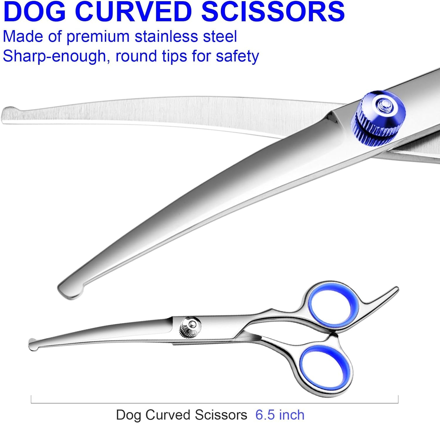Professional 4-in-1 Dog Grooming Scissors Kit with Ergonomic Design and Safety Features